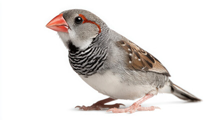 Obraz premium zebra finch exotic bird isolated on white background
