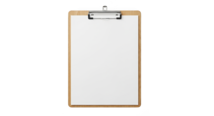 Clipboard with paper isolated on transparent background transparent background