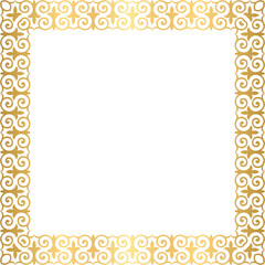 Golden Kazakh ornamental frame 1x1 S1-01