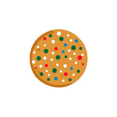 A_Simple_flat_2D_icon_holiday_sprinkle_cookie_isolated_Christmas set collection