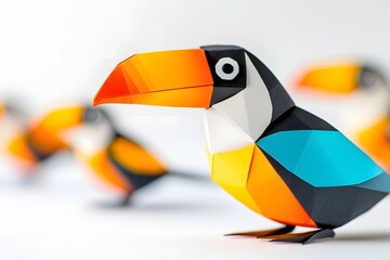 Mental Freedom Portrayed by Origami Toucan Flock
