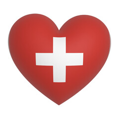 heart with Switzerland flag icon vector illustration 