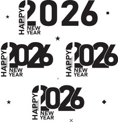 2026 new year vector modern typography design, 2026 new year vector bold minimalist layout