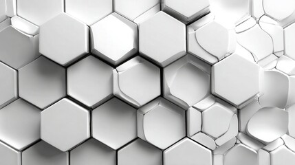 Hexagon tiles pattern with repeating honeycomb layout in clean monochrome style used in modern interior architecture