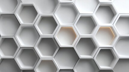 Hexagon tiles pattern with repeating honeycomb layout in clean monochrome style used in modern interior architecture