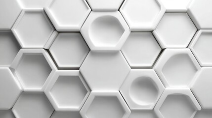 Hexagon tiles pattern with repeating honeycomb layout in clean monochrome style used in modern interior architecture