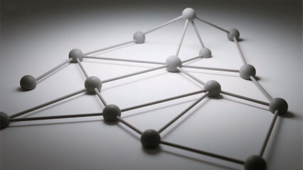 Network of connected nodes and lines