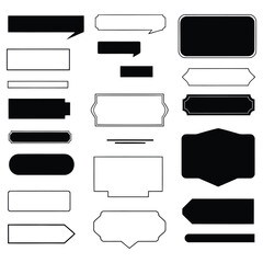 Obraz premium Collection of Isolated Black and White Label Shapes for Design and Product Display.