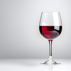 Elegant Red Wine Glass on Clean Background