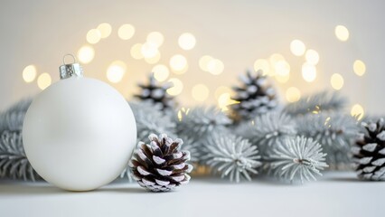 Minimalist Christmas Ornament and Frosted Pinecone