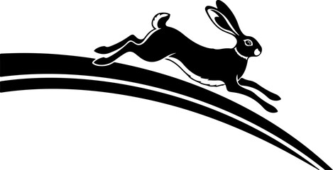 Running Hare Silhouette Illustration