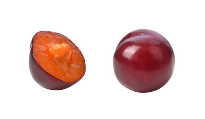  Red plums fruit on transparent png