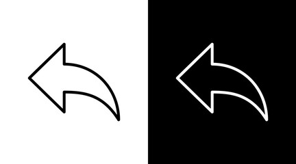 Reply Arrow  White Icon Set Design