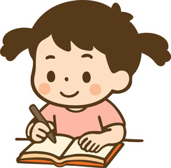 Kid writing in a Book