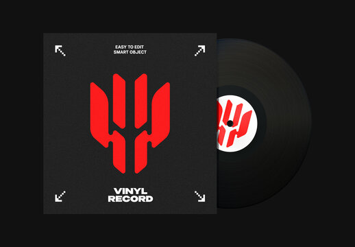 Wrapped Vinyl Disc Mockup