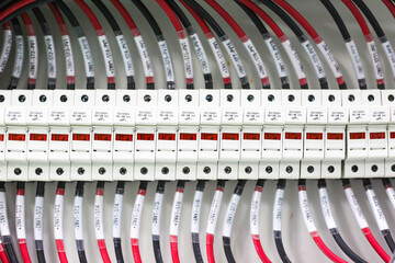 The fuse box controls the electrical circuit in the control cabinet.