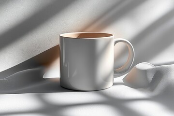 A clean studio shot of a matte white ceramic mug