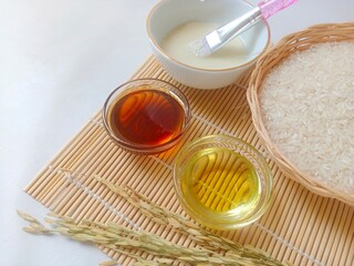 Natural Rice Face Mask. Rice Face Mask Ingredient. Homemade Rice Beauty Treatments. Organic Skincare with Rice