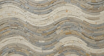 Wavy Stone Tile Pattern - A texture of wavy stone tiles creates an elegant and natural pattern, ideal for backgrounds and designs