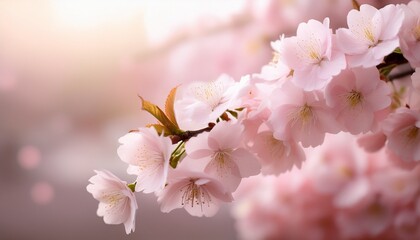 Obraz premium delicate blossom blooms in gentle pastel pink