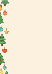 Christmas and new year background with Christmas tree toys