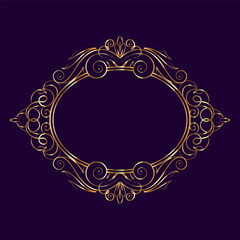 Elegant calligraphic decorative frame elements