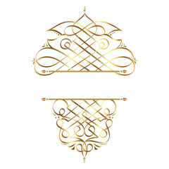Elegant calligraphic decorative frame elements