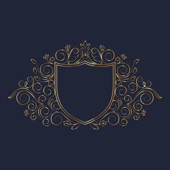 Elegant calligraphic decorative frame elements