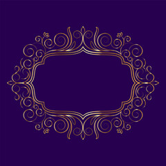 Elegant calligraphic decorative frame elements
