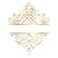Elegant calligraphic decorative frame elements