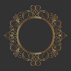 Elegant calligraphic decorative frame elements