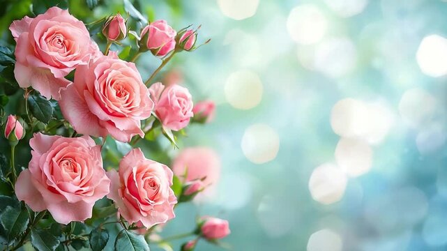 romantic rose flower arrangement with text space video