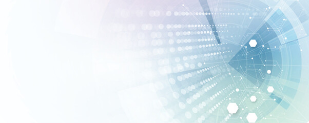 Molecule model with hexagons, DNA strands, connected neural web
