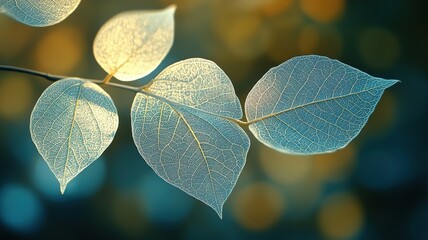 autumn leaves in the morning sun