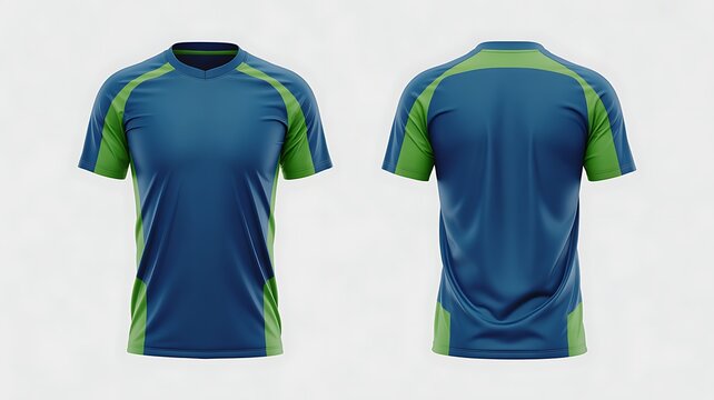 t-shirt sport design template, Soccer jersey mockup for football club. uniform front and back view. High quality.