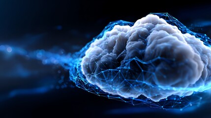 A futuristic cloud representation symbolizing digital technology and data flow