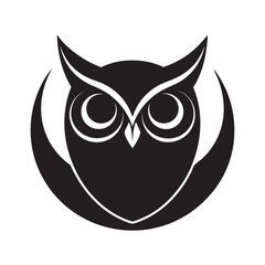 Owl Moon Eye Silhouette Vector Artwork