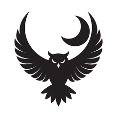 Obraz premium Owl Crescent Moon Clutch Creative Symbol