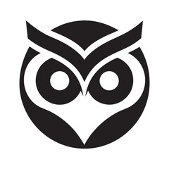 Neon Owl Eye Glow Logo Design