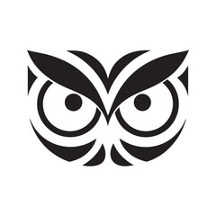 Floral Owl Eye Logo Ornamental Design