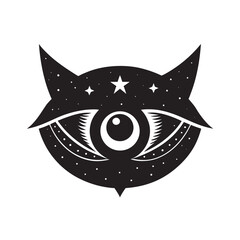 Cosmic Owl Eye Design Modern Artwork