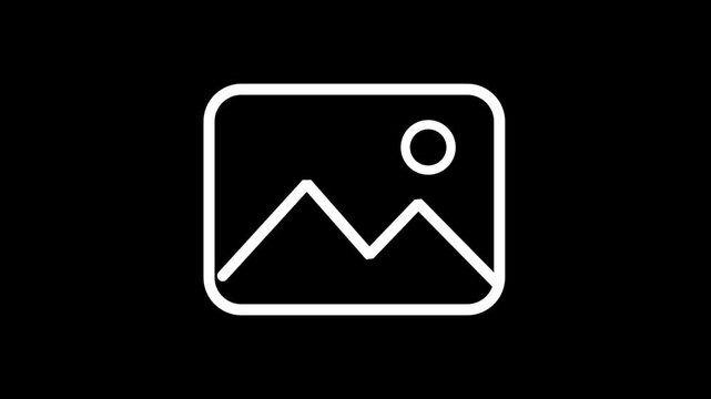 Gallery interface motion symbol. Animation graphic of adding a new image or photo to a gallery interface symbol.