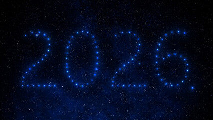 Fototapeta premium 2026. constellation year with Milky way stars and galaxy background.