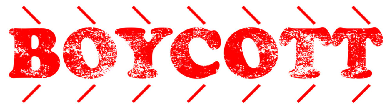 Boycott red rubber stamp vector