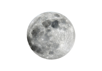 A perfectly spherical, highly detailed full moon, showcasing prominent craters and dark maria, rendered in grey tones against a deep black space backdrop. Concept of cosmic beauty and exploration