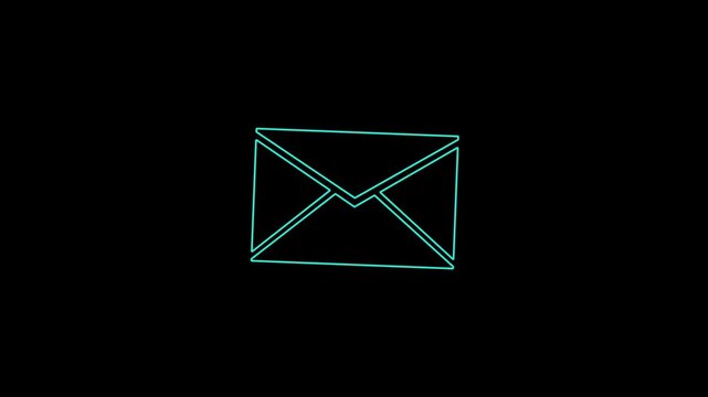 Outline Animation graphic of an envelope for email, message, or digital correspondence interface.