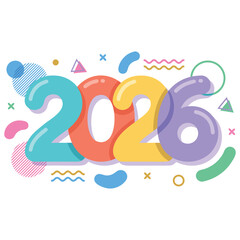 Fototapeta premium 2026 text typography vector design 02