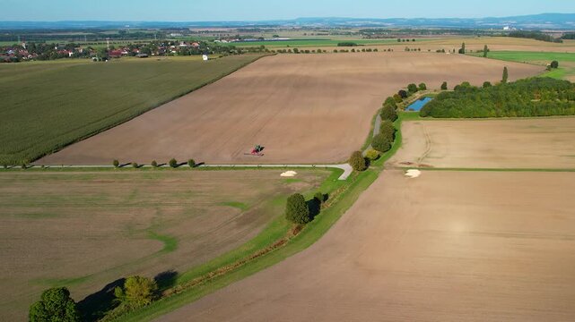 aerial view of rural road