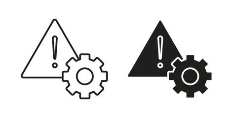 Technical warning icon. filled flat sign for mobile concept and web design