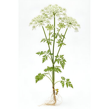 Ammi visnaga plant with umbrella flowers isolated